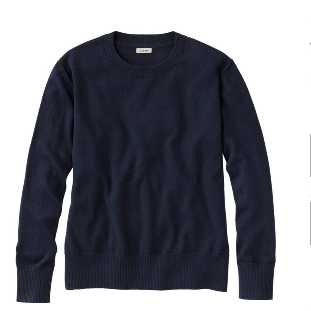 L.L. Bean Cotton Cashmere Sweater in Classic Navy